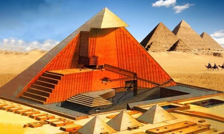 Особенности пирамиды Хеопса. В строительстве пирамиды Хеопса использовался пандус. Фото.