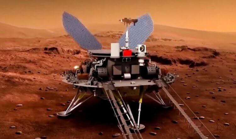 Как Китай осваивает Марс? Китайский марсоход «Чжужун» на посадочной платформе. Фото.