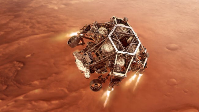 Марсоход Perseverance начал поиски жизни на Марсе . Фото.