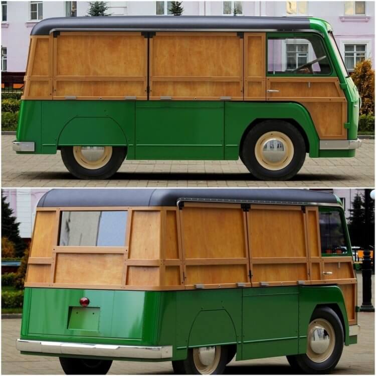 Электрические автомобили в СССР. Между фургонами НАМИ-750 и НАМИ-751 не было особой разницы. Фото.
