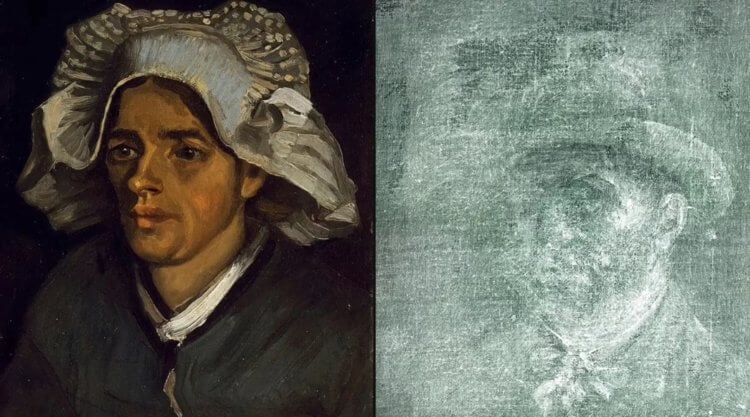 Неизвестная картина Ван Гога. «Голова крестьянки» и спрятанный за ней автопортрет. Фото.