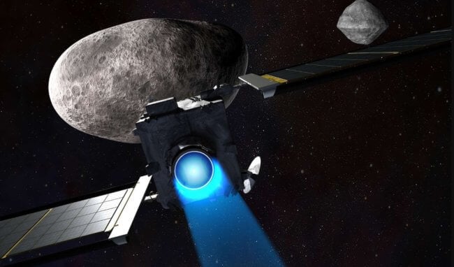 NASA столкнет космическую станцию DART с астероидом в прямом эфире. Фото.