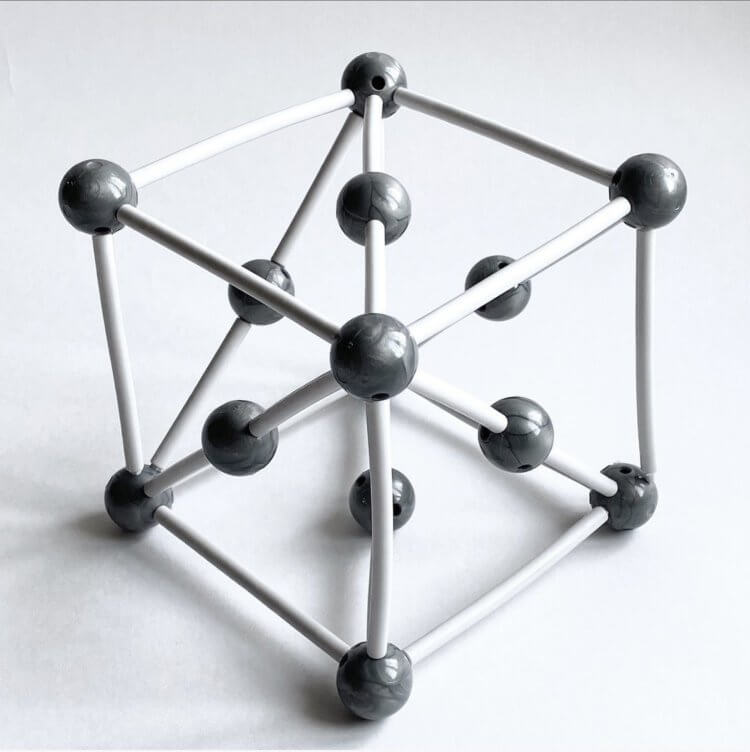 Что такое кристаллическая решетка и почему она влияет на свойства минералов. Модель кристаллической решетки, от которой зависят свойства минералов. Фото.
