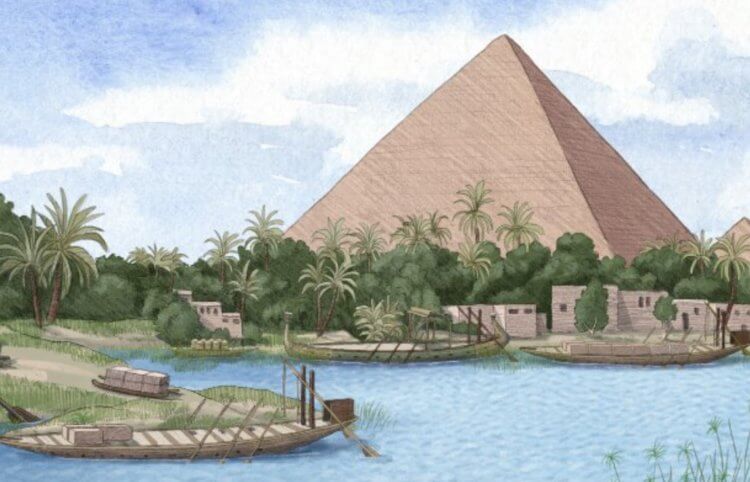 Как строилась пирамида Хеопса. Рядом с пирамидой Хеопса когда-то давно находился искусственный водоем. Фото.