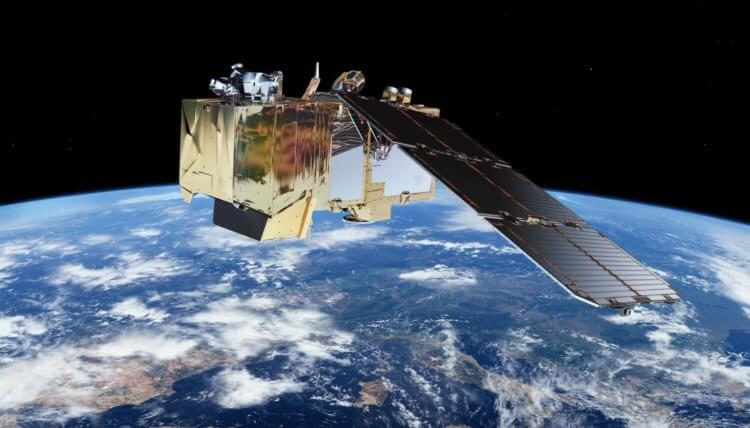 Спутниковая съемка Земли. Космический спутник Sentinel-2. Фото.