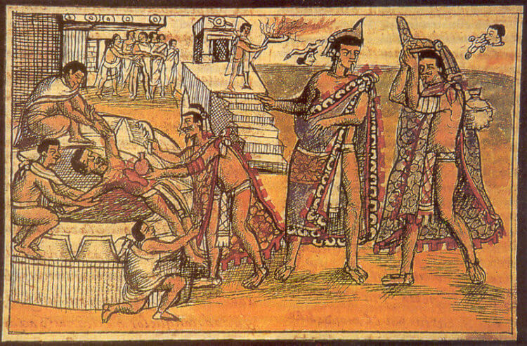 Политическое устройство и религия. Для поклонения божествам майя практиковали жестокие ритуалы с жертвоприношениями. Фото.