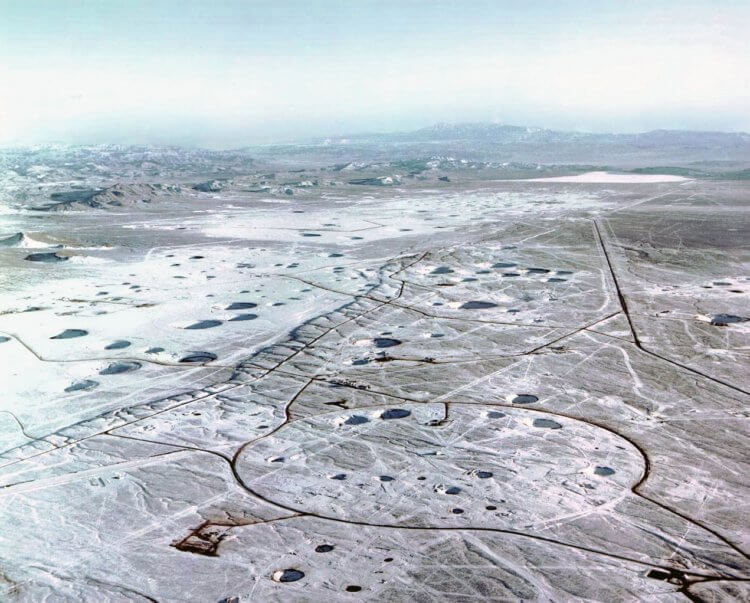 Последствия ядерных взрывов. Полигон для испытаний ядерного оружия в штате Невада. Фото.
