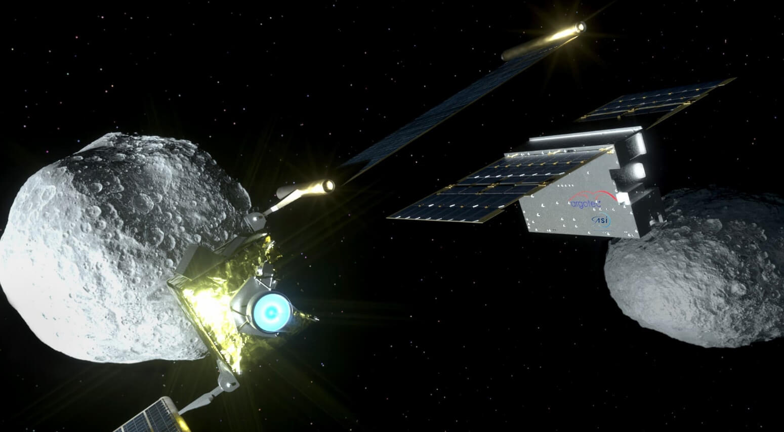 Комический аппарат DART столкнулся с астероидом, чтобы изменить его направление