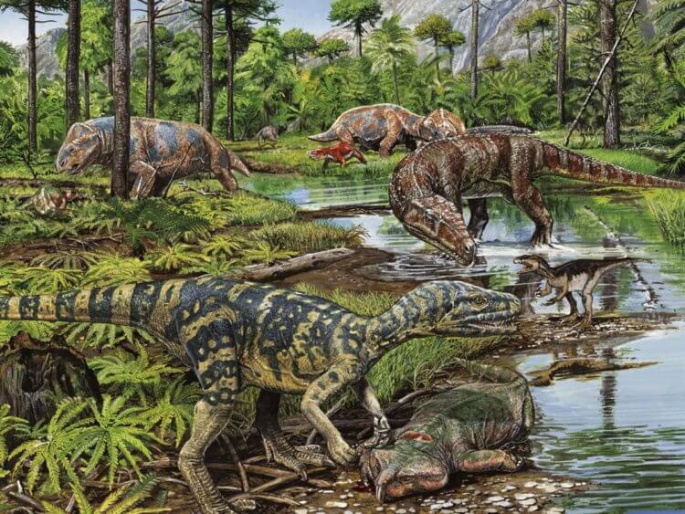 Когда динозавры распространились по миру? Первыми мигрировать на север начали тероподы 230 миллионов лет назад. Фото.