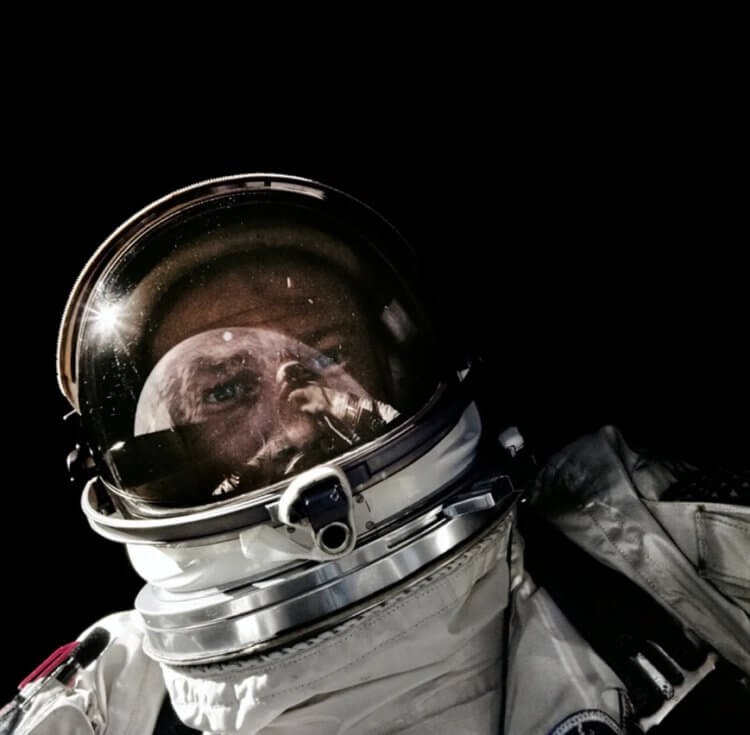 Фотографии людей на Луне. Улучшенное селфи Базза Олдрина. Фото.