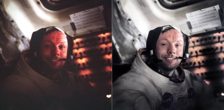 Фотографии людей на Луне. Нил Армстронг после выхода на Луну. Фото.