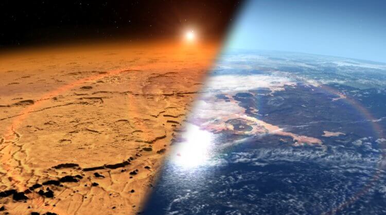 Жизнь на Мерсе и парниковый эффект. Микробы могли лишить Марс парникового газа, в результате чего планета замерзла. Фото.
