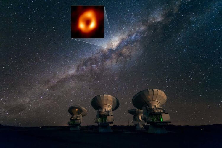 Снимок сердца Млечного Пути. Телескоп горизонта событий (англ. Event Horizon Telescope, EHT) — проект по созданию большого массива телескопов в разных уголках Земли, образующих единый интерферометр. Фото.