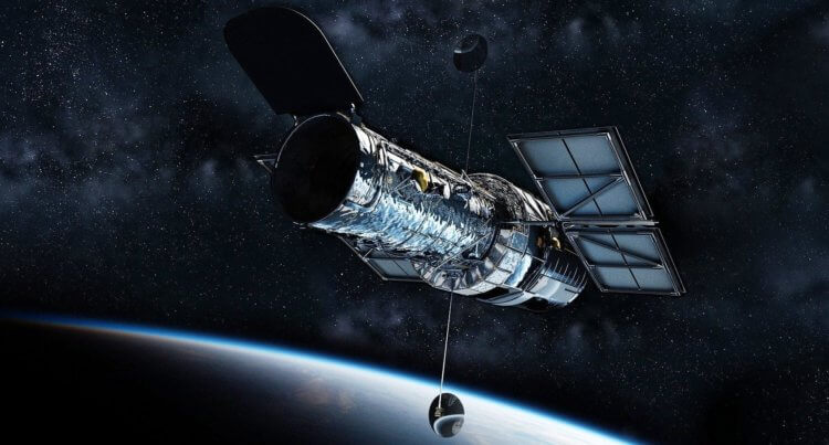 Космические обсерватории. Хаббл находится на очень близкой орбите вокруг Земли, а Уэбб будет на расстоянии 1,5 миллиона километров (км) во второй точке Лагранжа (L2). Фото.
