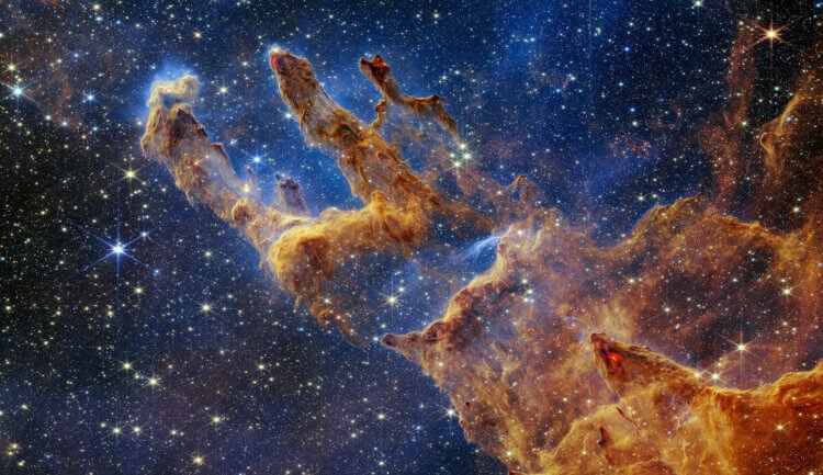Джеймс Уэбб разглядел «Столпы Творения». «Столпы Творения», запечатленные космическим телескопом Джеймс Уэбб. Фото.