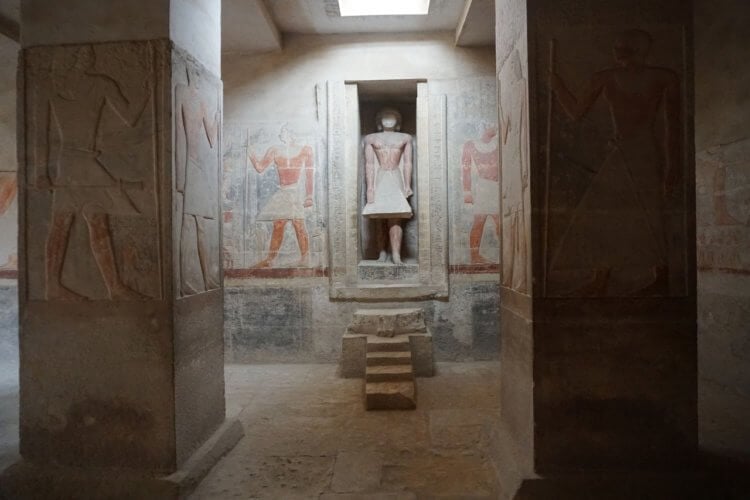 Археологические раскопки в Гизе. Некрополь древнеегипетского фараона Тети. Фото.