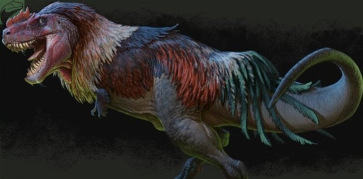 Загадочные динозавры. Хищник тираннозавр был с перьями, но это не точно. Фото.