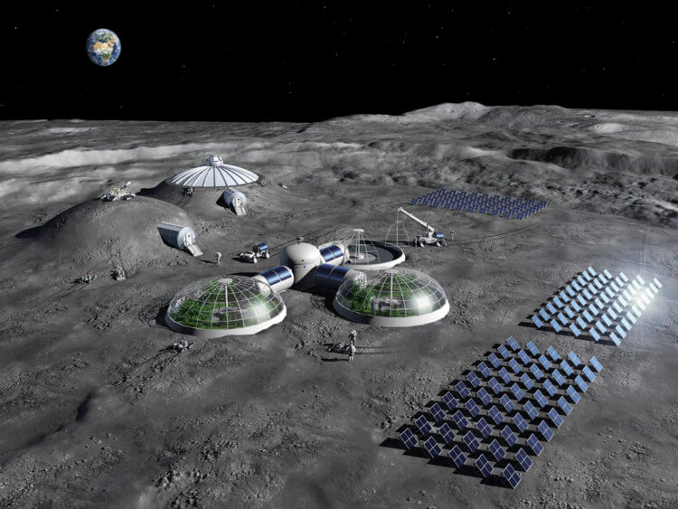 Космическое будущее человечества. Жилые модули на поверхности Луны могут выглядеть так. Фото.