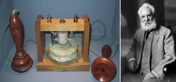 Изобретение телефона и связанные с ним мифы. Первый телефон в мире изобрел Александр Белл. Фото.