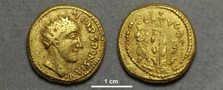 Как ученые нашли монеты Древнего Рима. Древнеримская монета с изображением Спонсиана. Фото.