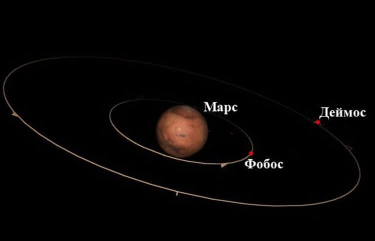 Как Марс меняет форму Фобоса. Расстояние между Марсом и Фобосом составляет около 6 000 километров и постоянно сокращается. Фото.