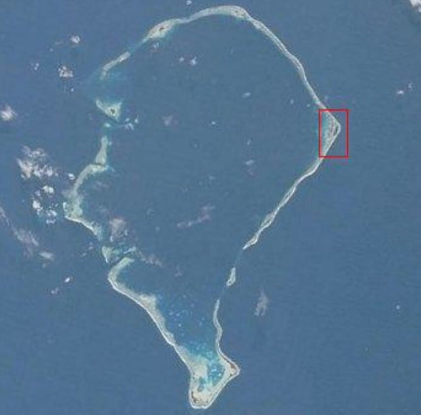 Где находится государство Тувалу. Атолл Фунафути с выделенным островом Фонгафале. Фото.