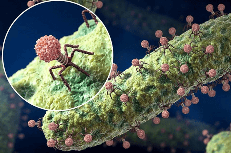 Что такое фаготерапия, и сможет ли она заменить антибиотики? Бактериофаги — вирусы, которые способны заражать бактерии. Фото.
