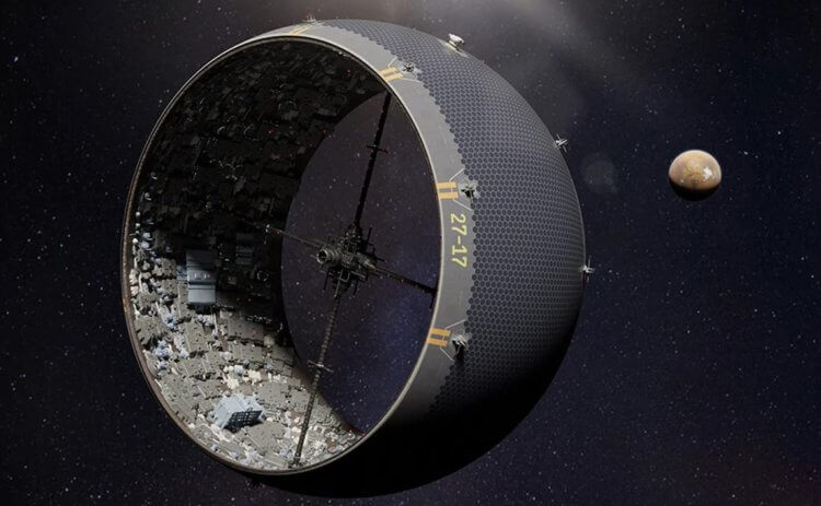 Ученые предложили строить города на астероидах. Но разве это возможно? Город внутри астероида может выглядеть так. Фото.