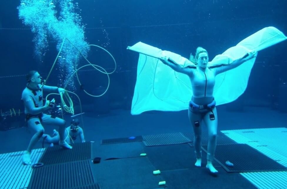 Подводная съемка «Аватара 2». Актеры «Аватара 2» полгода учились подводному плаванию. Фото.