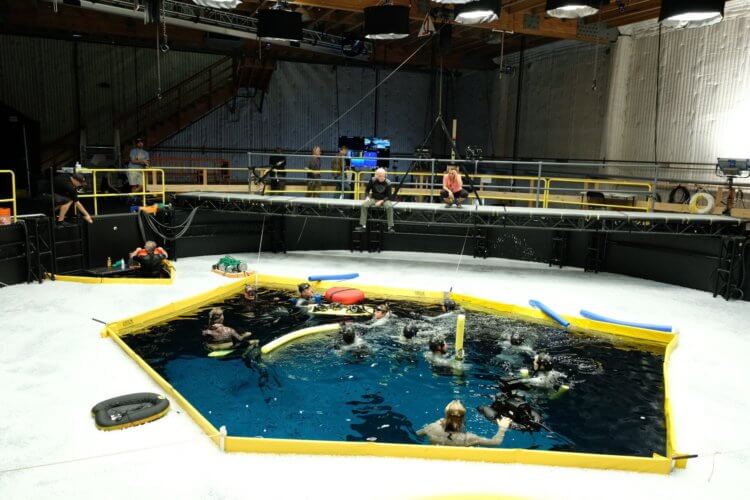 Подводная съемка «Аватара 2». Съемки фильма «Аватар: Путь воды». Фото.
