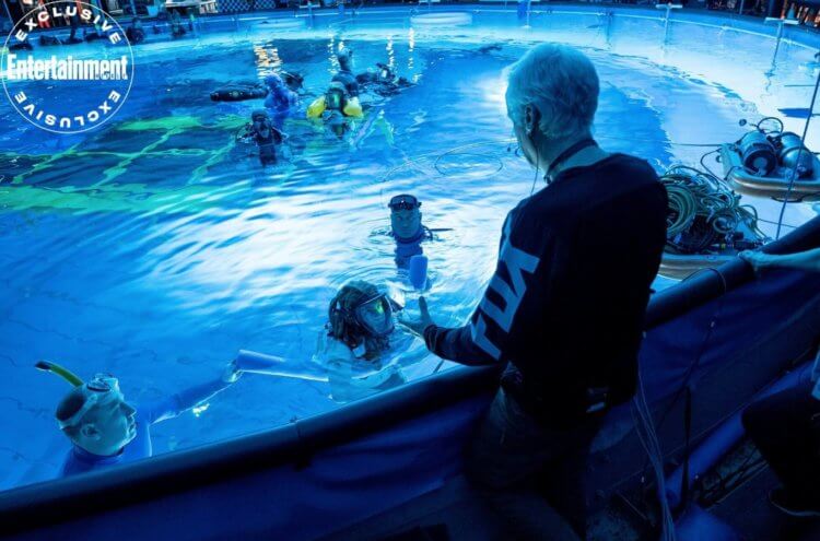 Подводная съемка «Аватара 2». Съемочный процесс «Аватар: Путь воды». Фото.