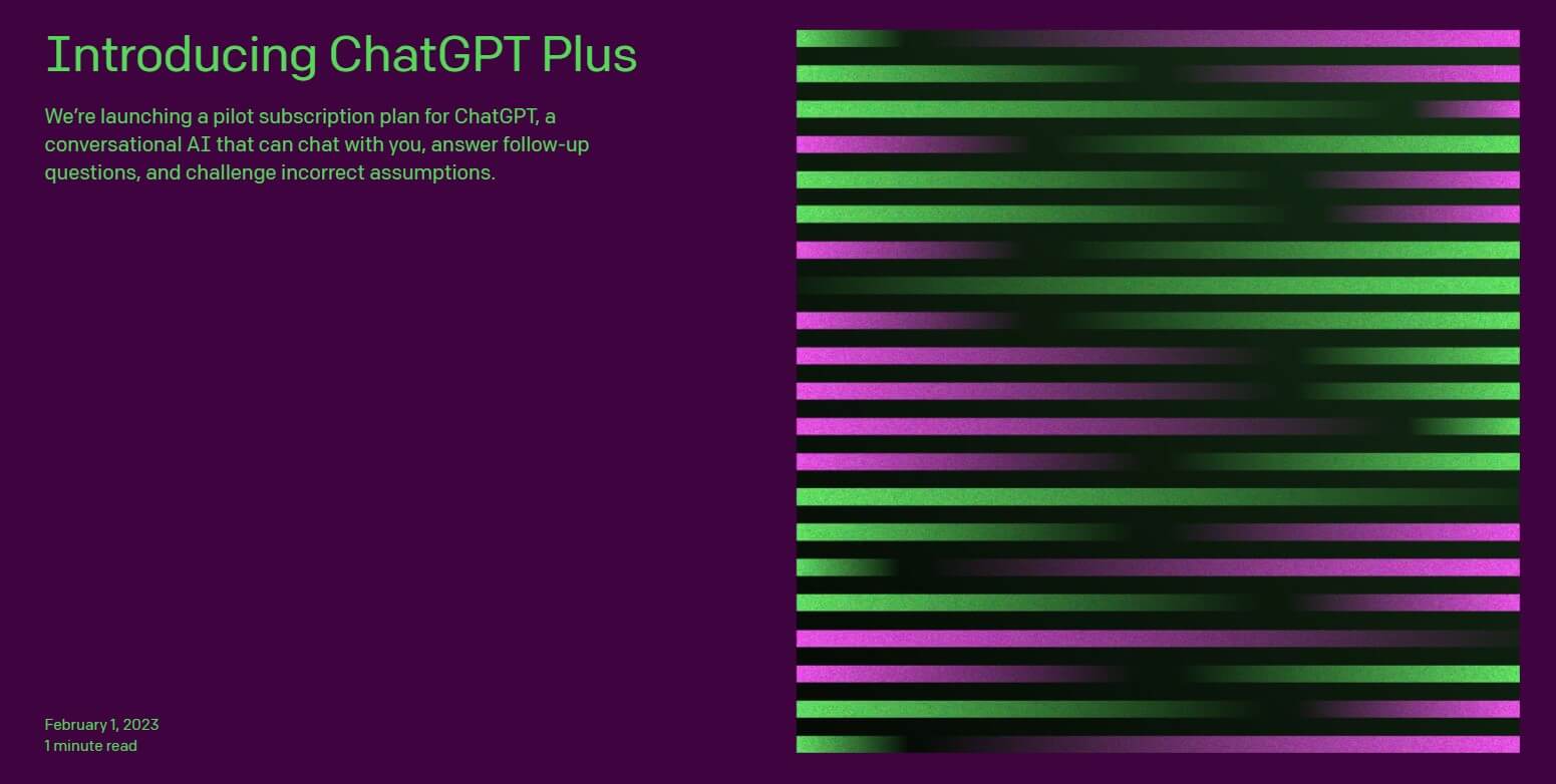 Платная подписка ChatGPT Plus. Анонс ChatGPT Plus. Фото.