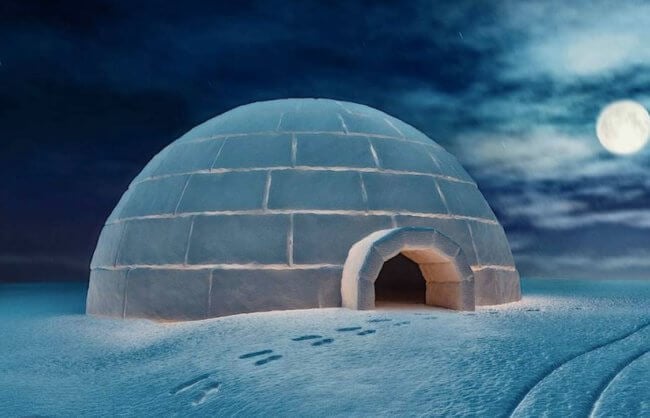Как строится иглу — снежный дом, в котором живут эскимосы. Фото.