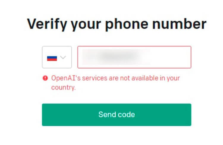 Как работает нейросеть пишущая тексты. В чате ChatGPT невозможно зарегистрироваться с российским номером. Фото.