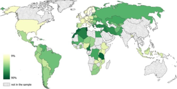 Какие люди верят в колдовство. Карта, показывающая распространенность верований в колдовство на уровне стран по всему миру. Фото.