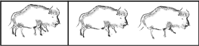 Наскальная живопись могла быть анимацией. Наскальный рисунок движущегося бизона, возможно, является свидетельством древней анимации. Фото.
