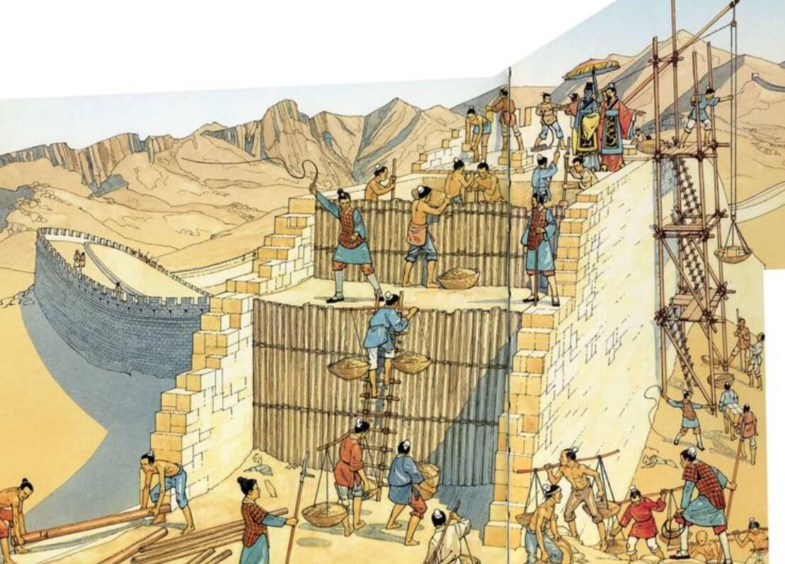 Как строилась Китайская стена. Строительство Великой Китайской стены. Фото.