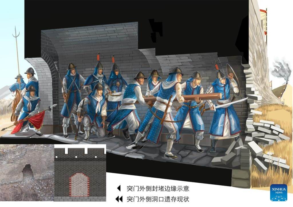 Потайные ходы в Китайской стене. Китайские воины могли использовать потайные ходы для внезапного нападения на врагов. Фото.