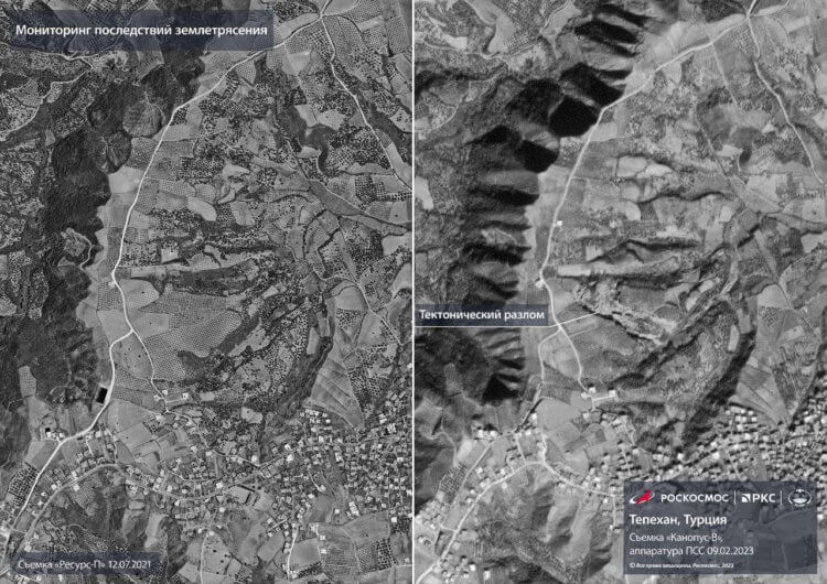 Что произошло с тектоническими плитами в Турции. Разлом после землетрясения в Турции, сняты из космоса российским спутником «Канопус-В». Фото.