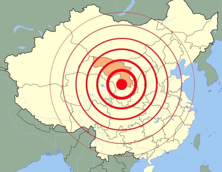 Самое сильное землетрясение в истории. Распространение волн во время землетрясения Шэньси в 1556 году. Фото.