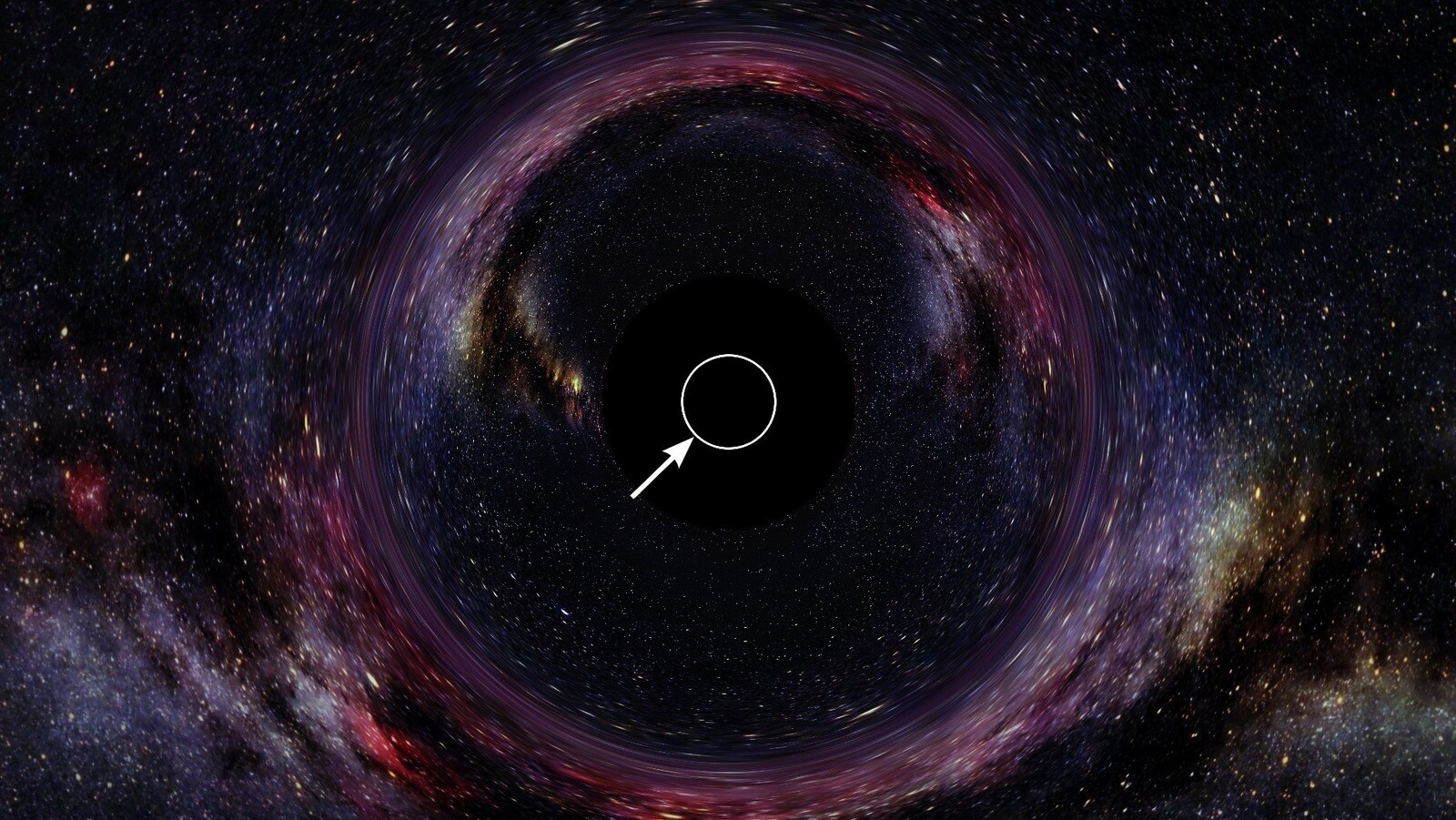 Что такое сингулярность и «точка невозврата»? Внешний круг черной дыры называется горизонтом событий, а в центре космического монстра располагается сингулярность. Фото.
