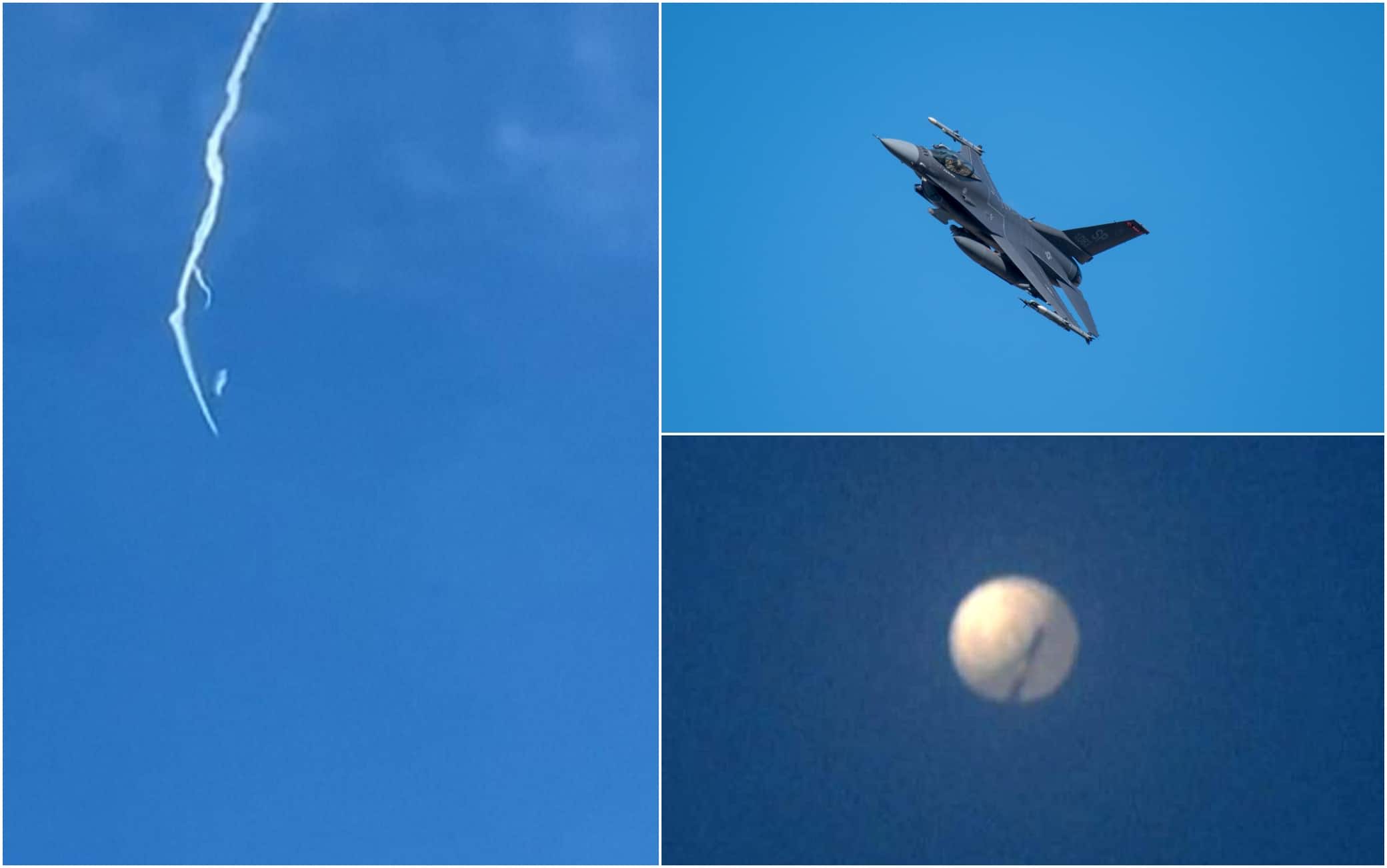 США сбили китайский воздушный шар. Изображения сбитых НЛО в США. Фото.