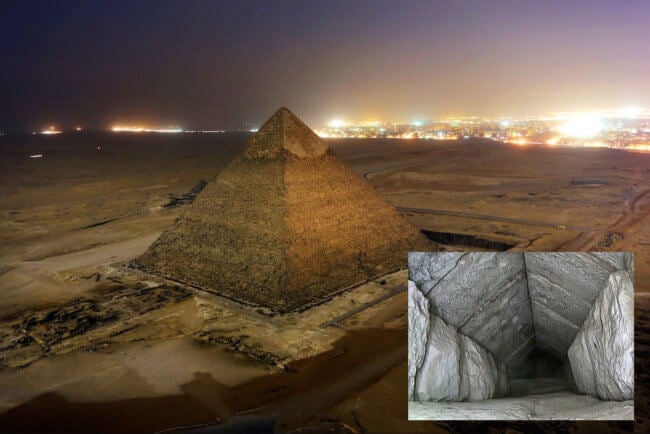 В пирамиде Хеопса найден секретный проход, в который никто не заходил 4500 лет. Фото.