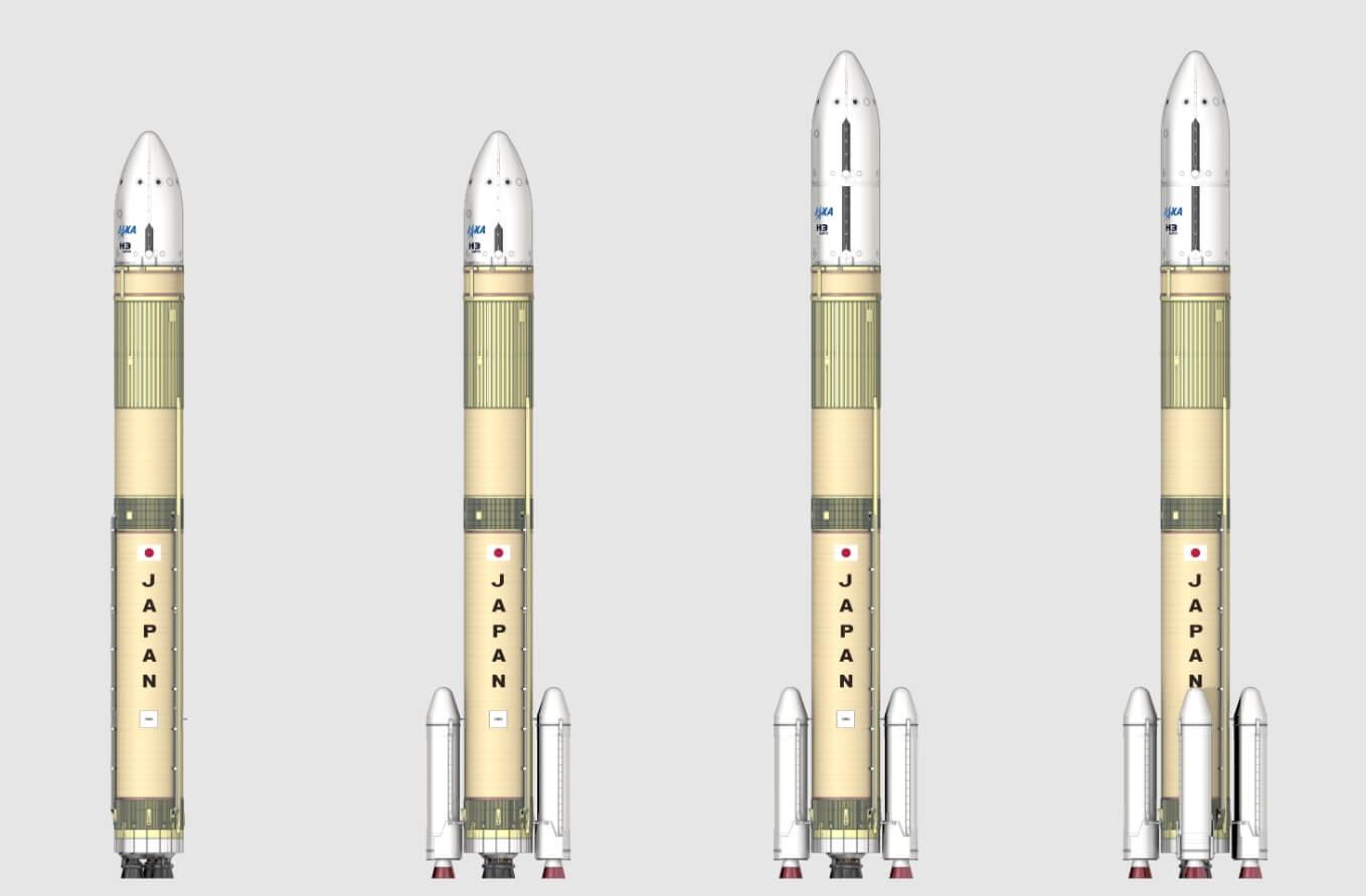 Конструкция японской ракеты-носителя H3. Ракета H3 будет поддерживать разные конфигурации. Фото.
