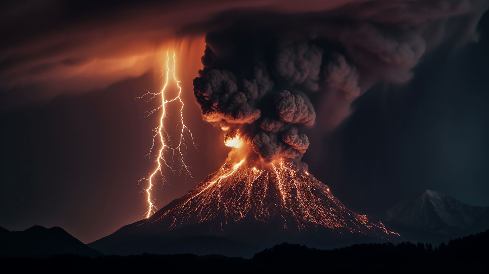 Что такое вулканическая молния? Время звука молнии может использоваться для определения расстояния до места удара. Звук распространяется со скоростью около 343 метров в секунду, и если посчитать время между вспышкой молнии и звуком, можно оценить, насколько далеко находится молния. Фото.
