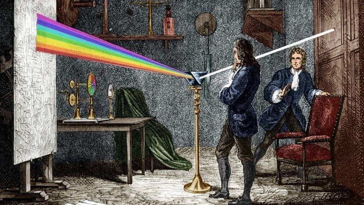 Классический опыт Юнга. Исаак Ньютон был убежден, что свет – это частица, а не волна. Фото.