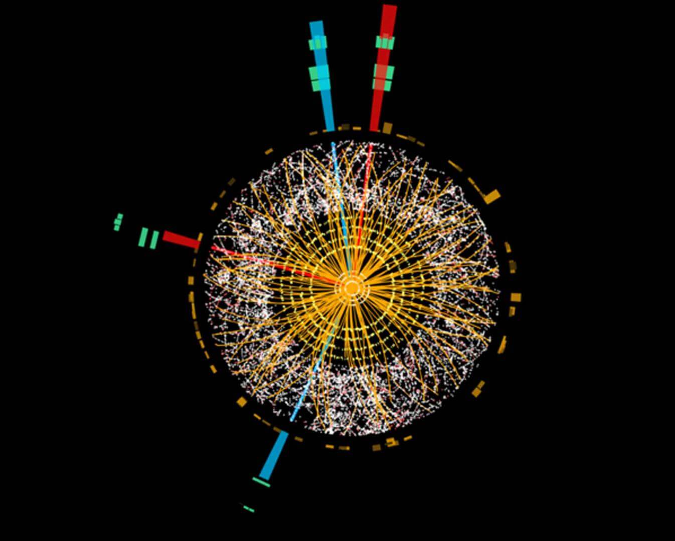 Свойства бозона Хиггса. Бозон Хиггса нельзя просто где-то обнаружить. Но его можно создать сталкивая частицы между собой на околосветовых скоростях. Фото.