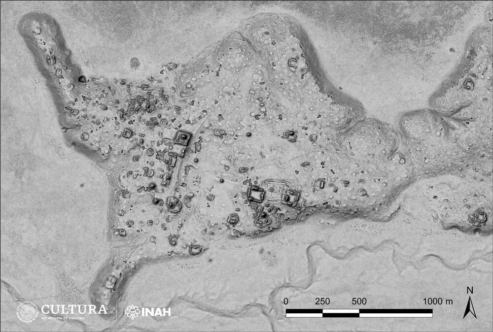 Ученые нашли новый город цивилизации майя. Вид на город Окомтун сверху — фотография была сделана при помощи лидара. Фото.