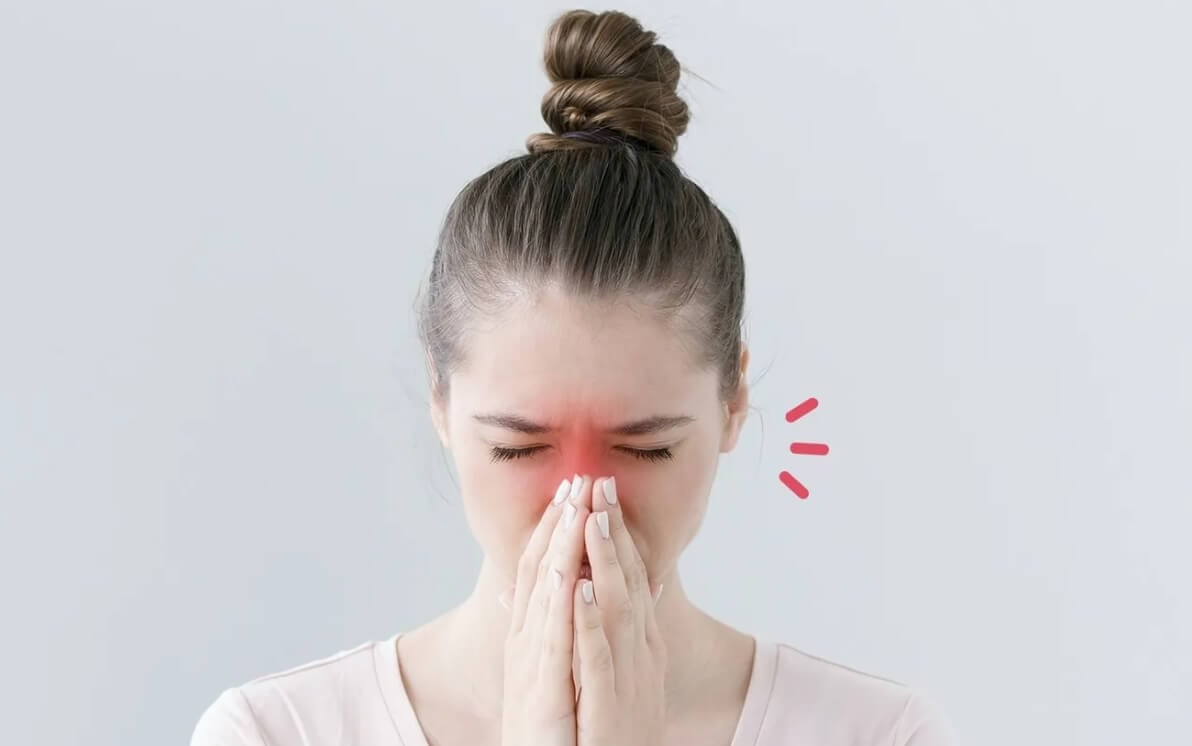 Причины заложенности носа. Заложенность носа не связана с количеством слизи — проблема в набухании слизистой оболочки. Фото.