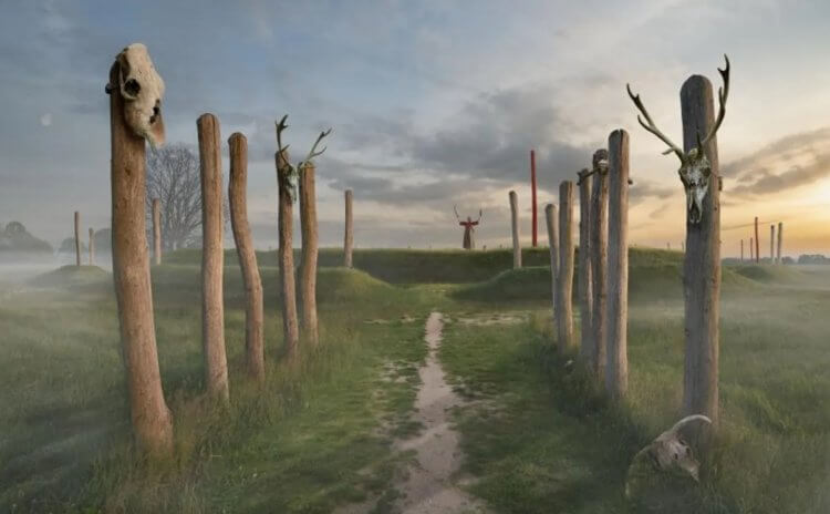 В Нидерландах нашли новый «Стоунхендж» — священное место для проведения ритуалов. «Нидерландский Стоунхэндж» в представлении художника. Фото.